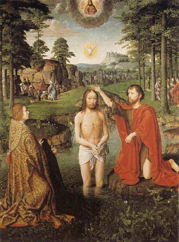 Gerard David The Baptism of Christ Norge oil painting art